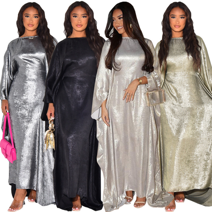 Limited Edition Metallic Abaya - Light Silver